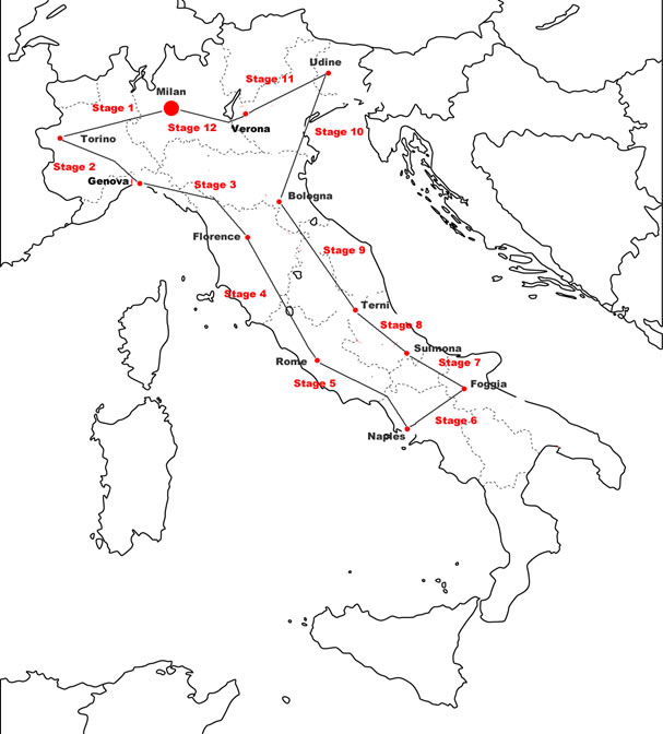 Giro d'Italia 1926 Map