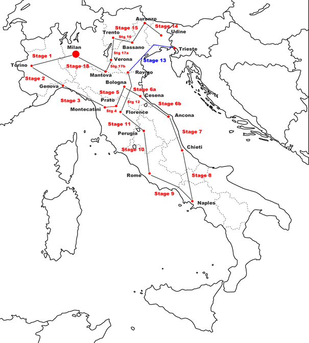 Giro d'Italia 1946 Map