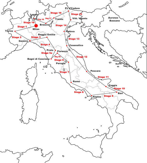 Giro d'Italia 1947 Map