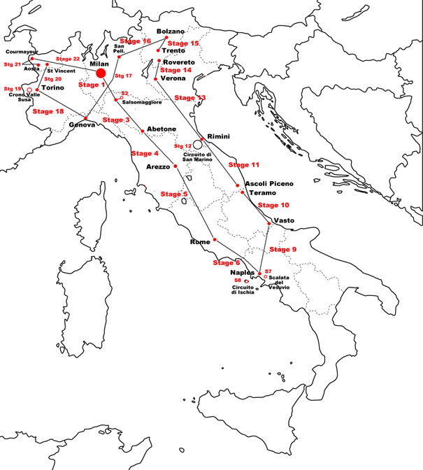 Giro d'Italia 1959 Map