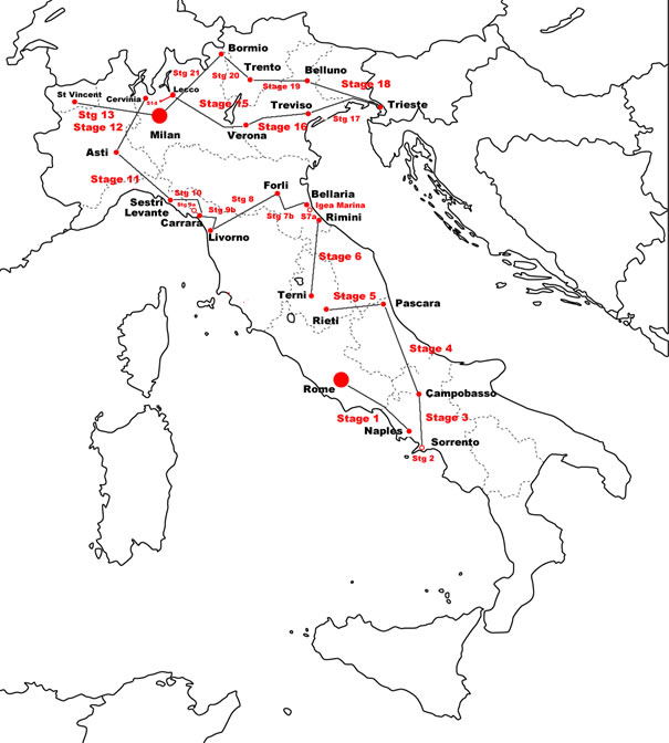 Giro d'Italia 1960 Map