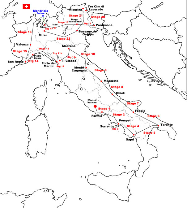 Giro d'Italia 1974 Map