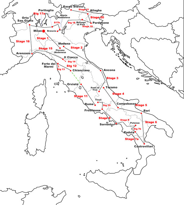 Giro d'Italia 1975 Map 