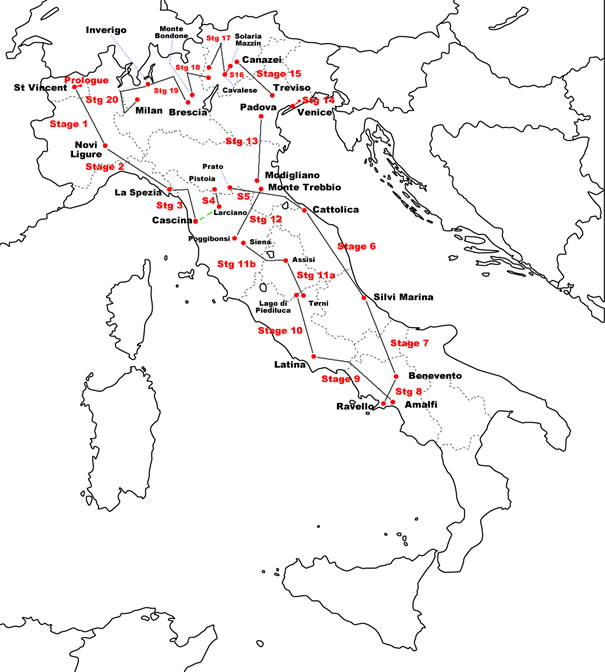 Giro d'Italia 1978 Map