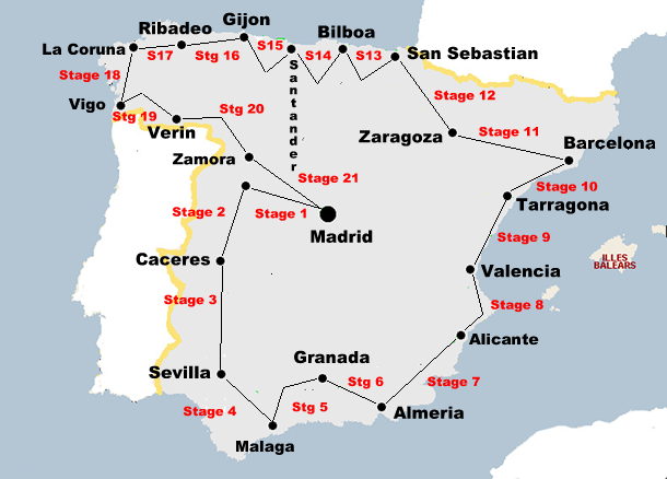 Vuelta a Espana 1936 Map