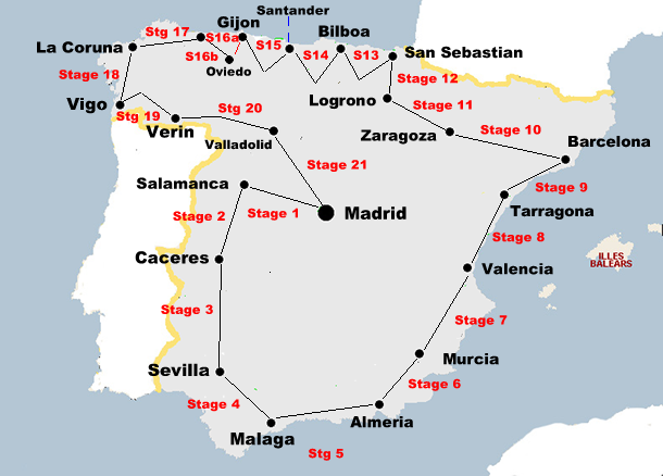 Vuelta a Espana 1941 Map