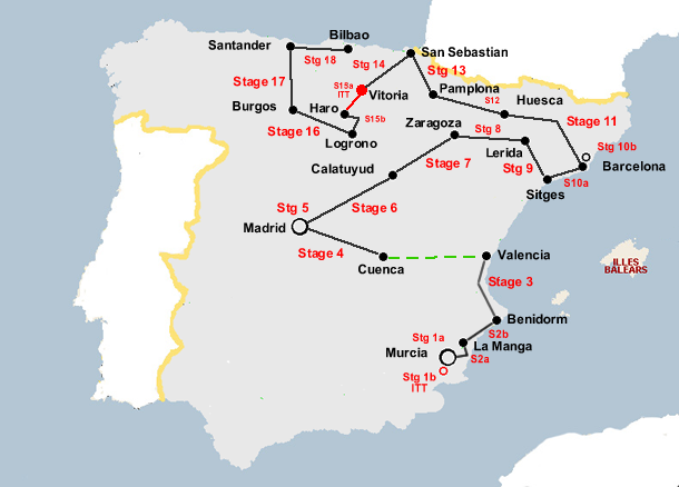 Vuelta a Espana 1966 Map