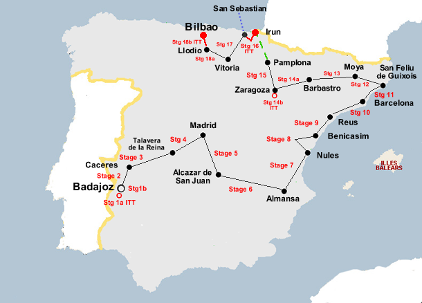 Vuelta a Espana 1969 Map