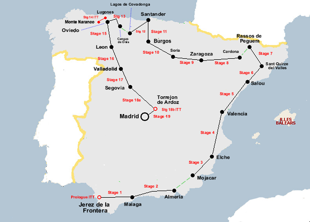 Vuelta a Espana 1984 Map