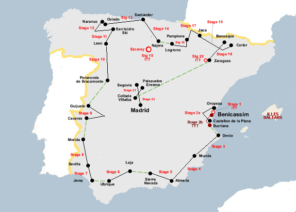 Vuelta a Espana 1990 Map