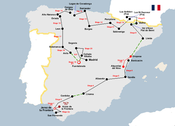 Vuelta a Espana 1992 Map